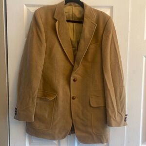 Stanley Blacker Mens Large Camel Brown Cashmere Blazer Sportscoat Classic